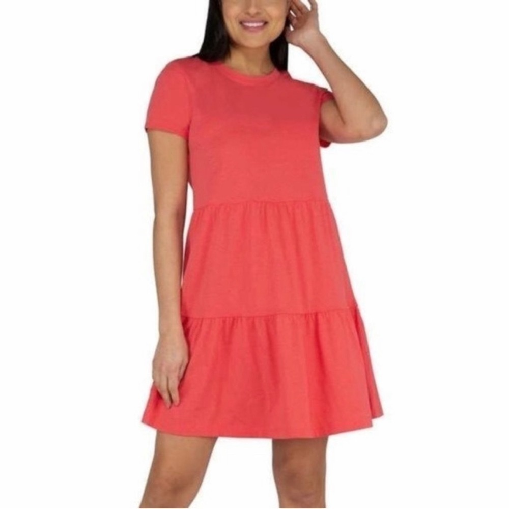 Nicole Miller | Tiered Short Sleeve Jersey Dress